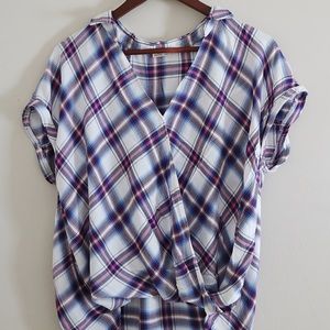 Blue and red stripped shirt